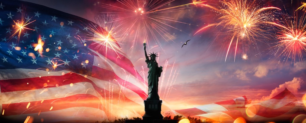 American flag and Statue of Liberty representing federal agency partnerships