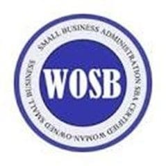 A blue and white logo for the small business administration.